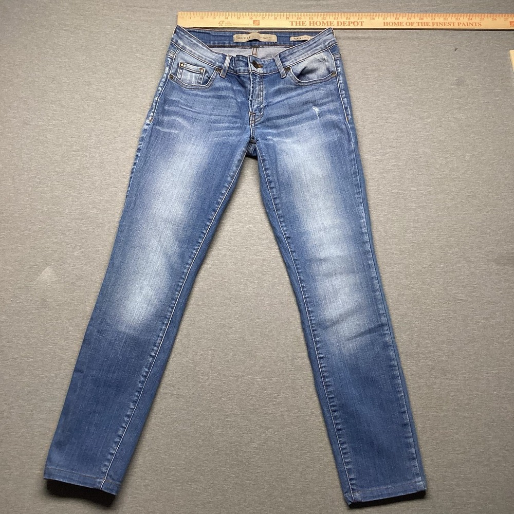 Guess Women's Power Curvy Mid Skinny Denim Jeans Size 26 Blue Medium Wash